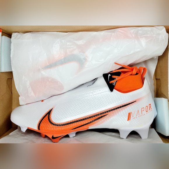 Nike Vapor Edge Pro Orange And White Football Cleats NEW Nike